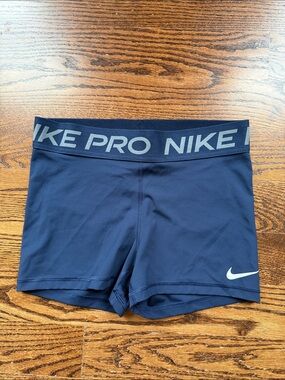 Nike Navy Performance 3” Compression Shorts with White Swoosh